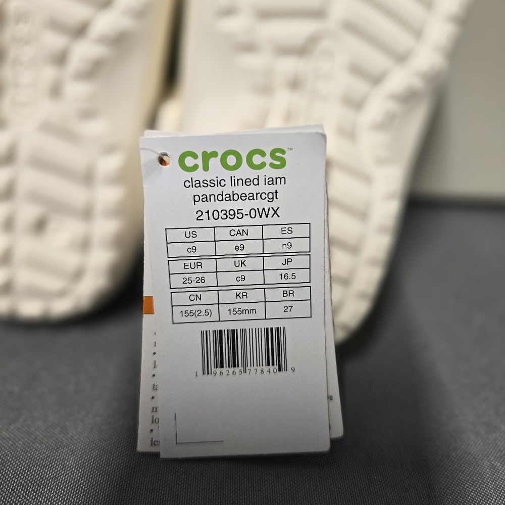 Kids panda crocs fur lined - Picture 4 of 5